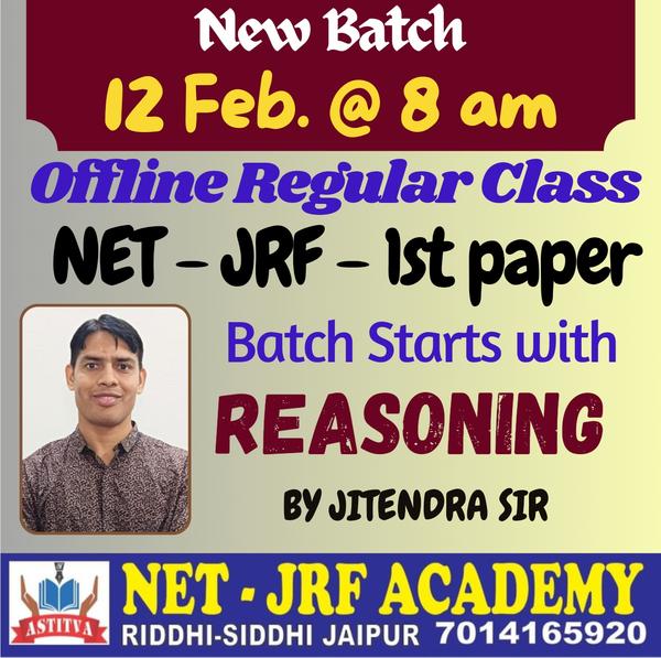 New Batch for NET - JRF 1