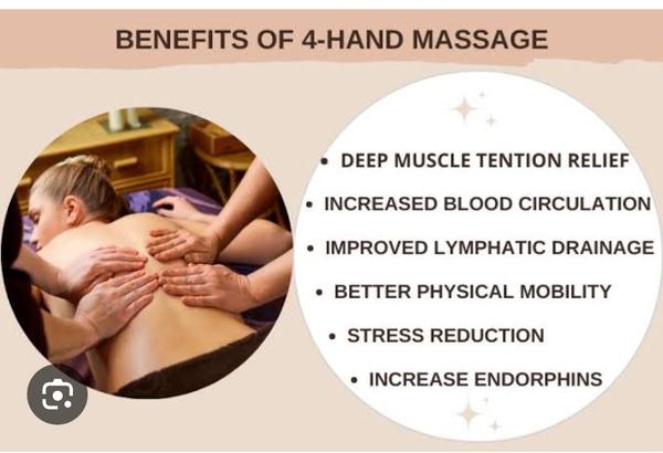 four hand massage therapy stre