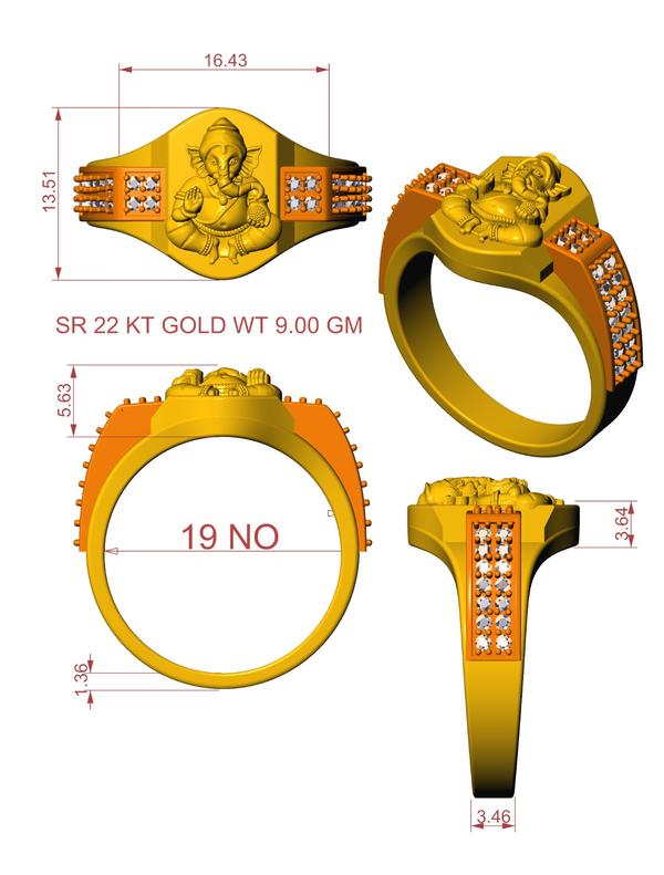22ct gold gents ring weight