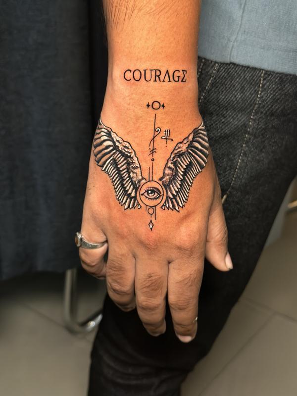 Hand Tattoo done at the best tattoo stud