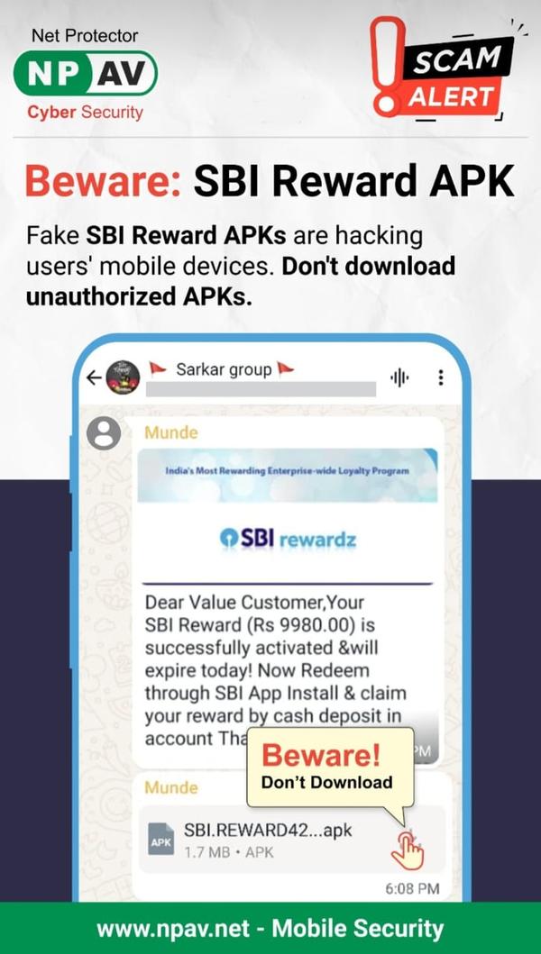 sbi reward apk scam