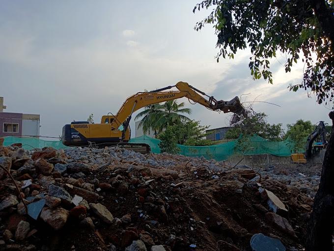 excavation and roof demolition