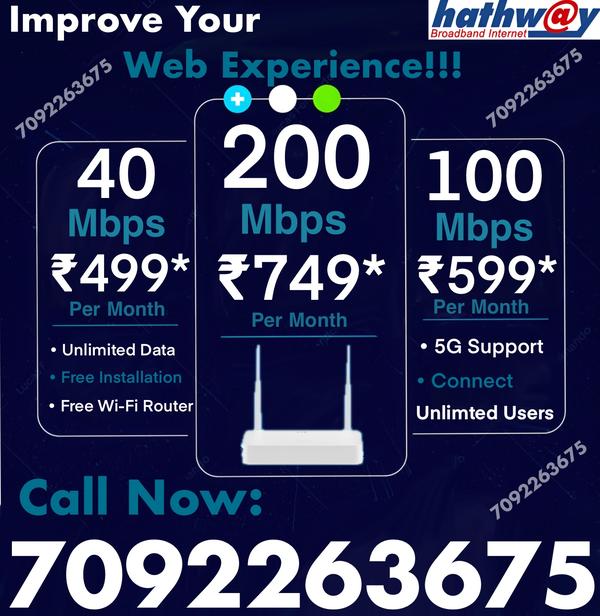 Hathway 200Mbps Plans
Broadban