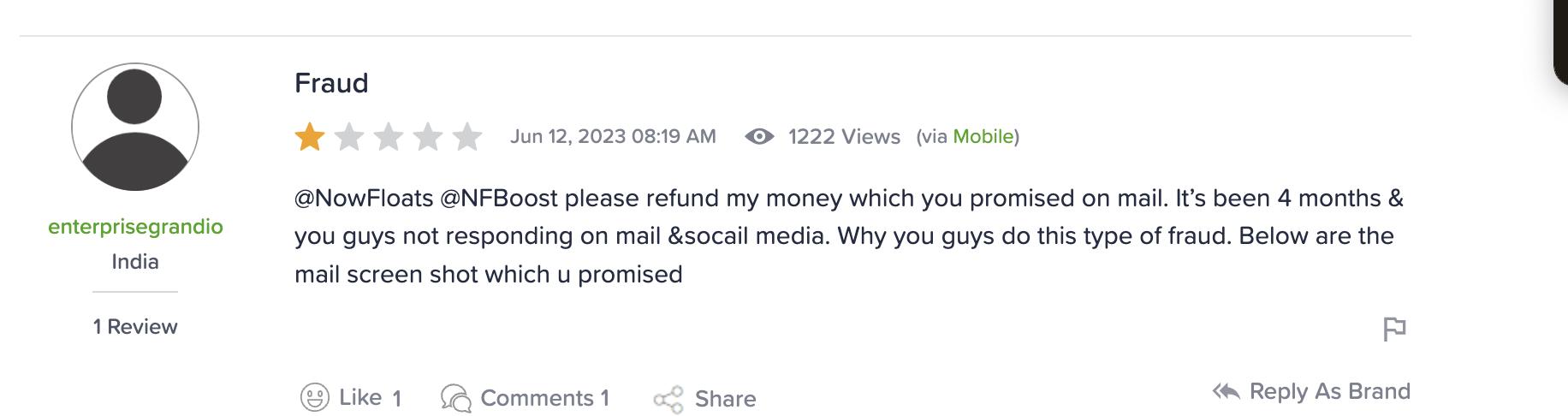 A Fraud boost360 and now floats just looting peopl