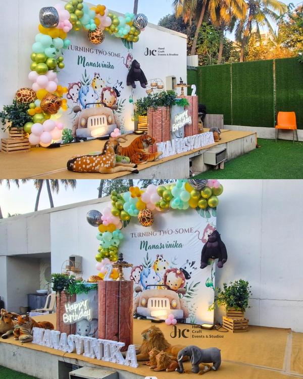 jungle theme birthday celebrat