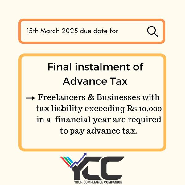 advance tax payment deadlines