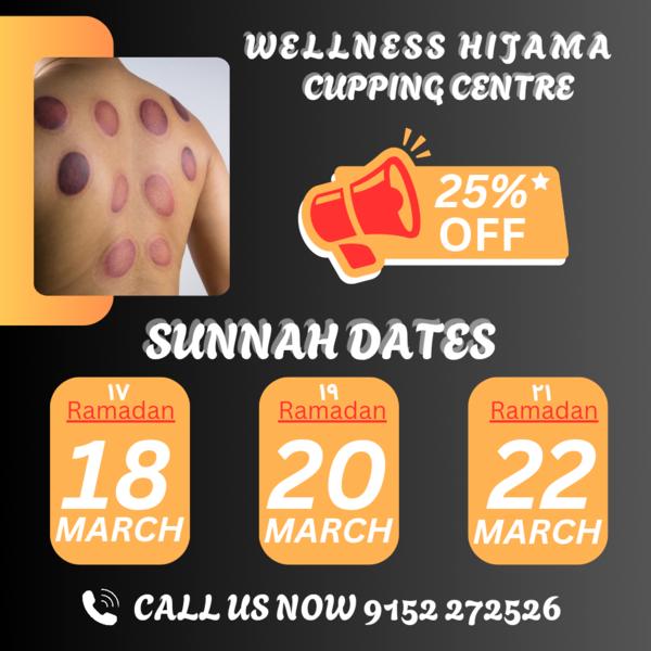 Recommended Dates For Hijama/Cupping for