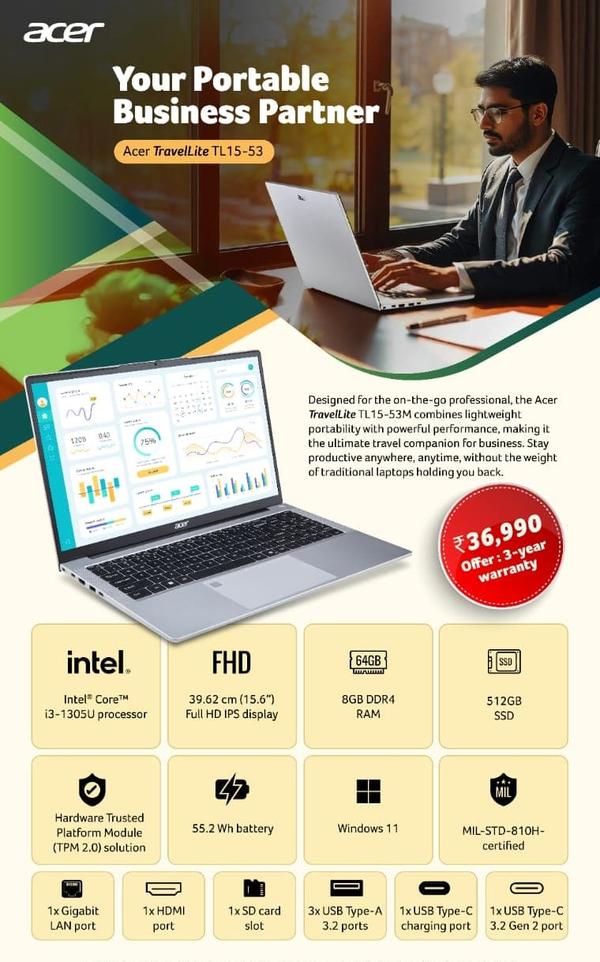 🖥️ Acer TravelLite TL15-53 –