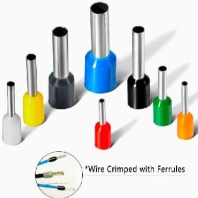 The image  shows insulated wire ferrules, each col