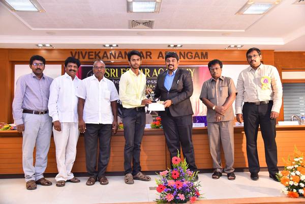 Presenting awards to youn