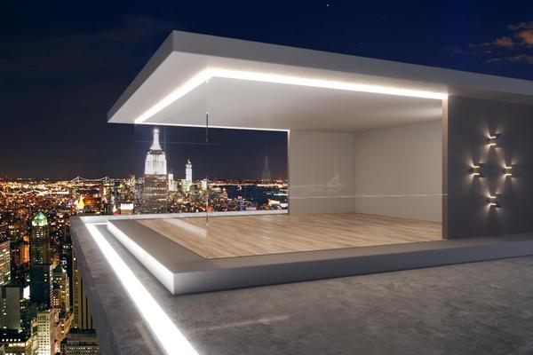 rooftop led wall installation 