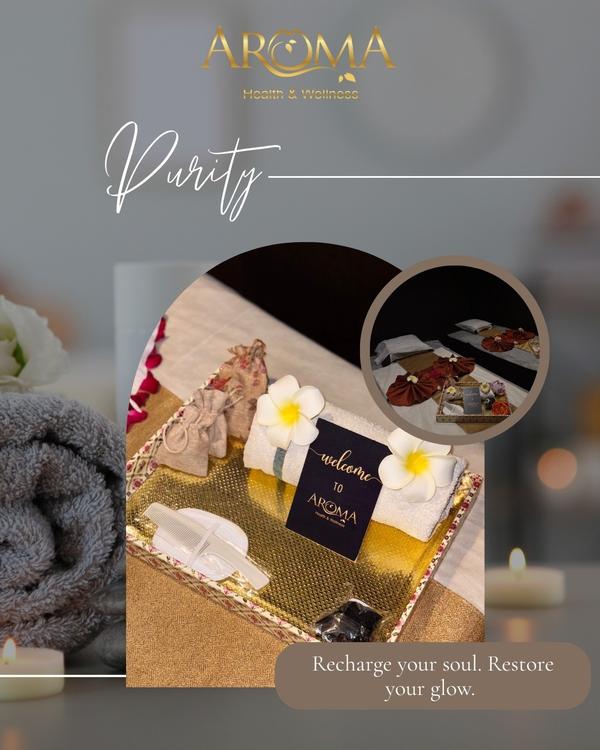 Step into serenity at Aroma. Let the ess