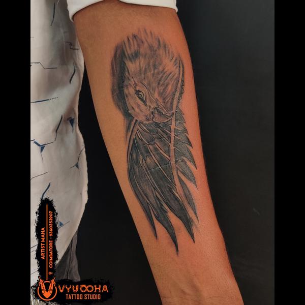 detailed feather work