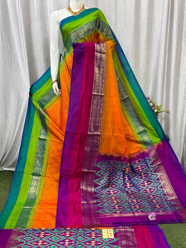 This stunning ikkath saree fea