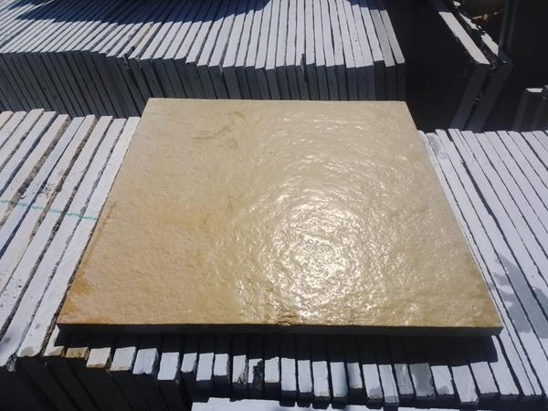 Yellow Leather finished stone. Tandur stones. Agar