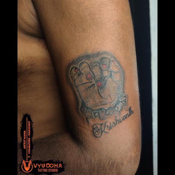 baby footprint tattoo with nam