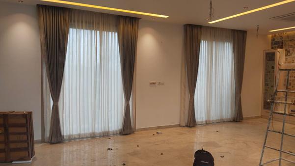 sheer and main curtain install