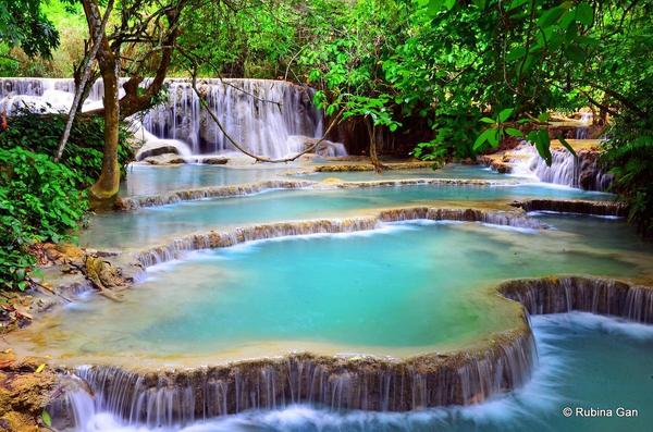 turquoise waterfalls