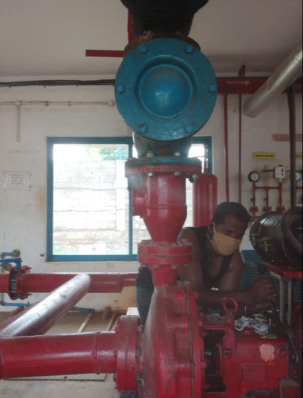 fire hydrants and pumps setup