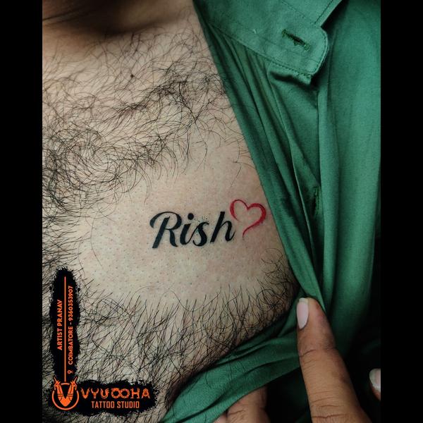name tattoo on chest coimbator