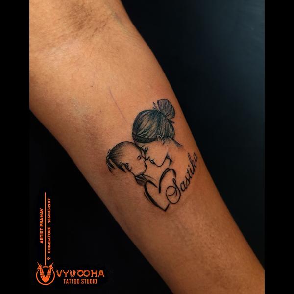 mother daughter silhouette tat