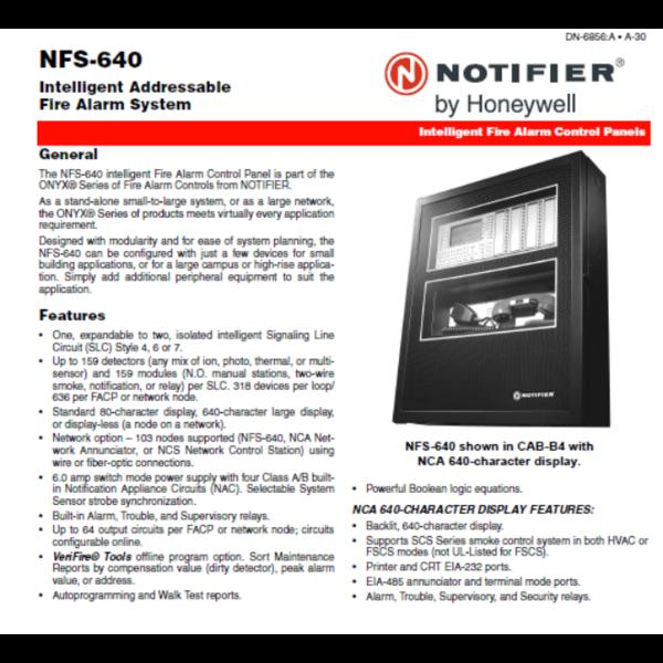 Notifier NFS-640 intelligent F