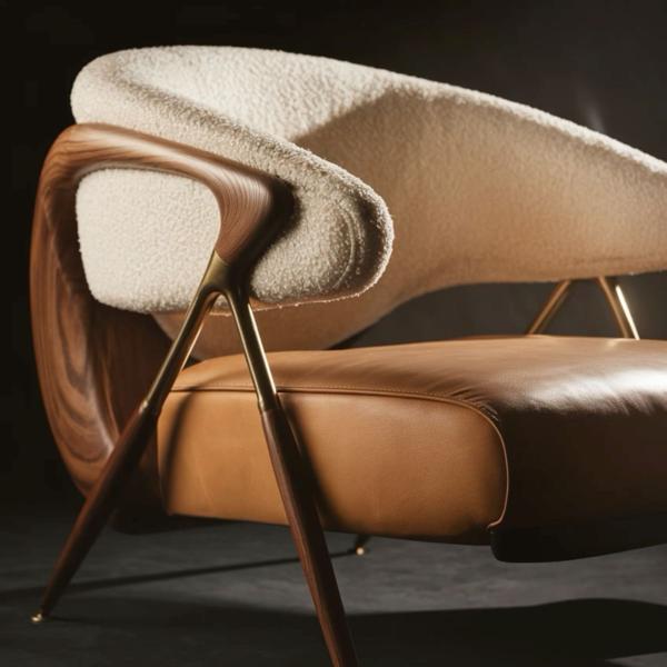 leather chair with high densit