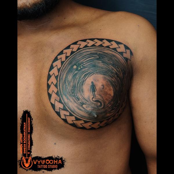 geometric chest tattoo designs