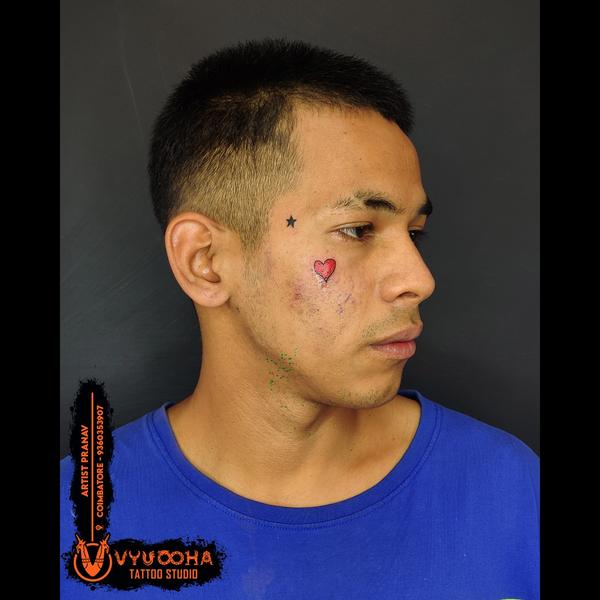minimalist face tattoo ukkadam