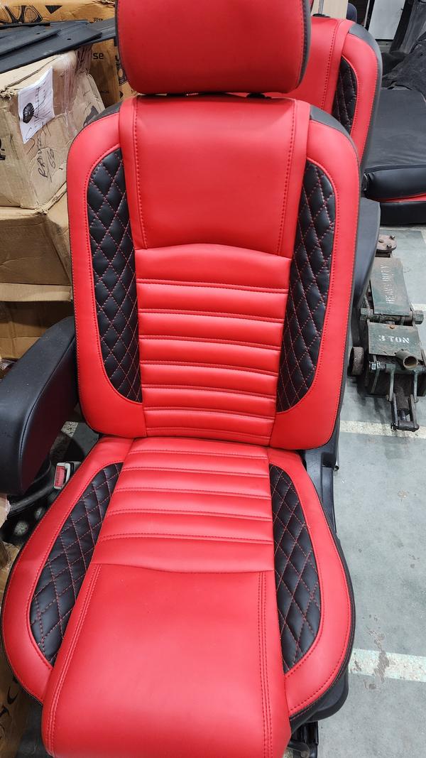 custom fitted red seat covers 