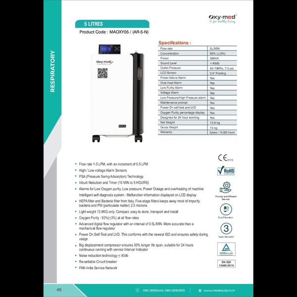 oxygen concentrator in parrys