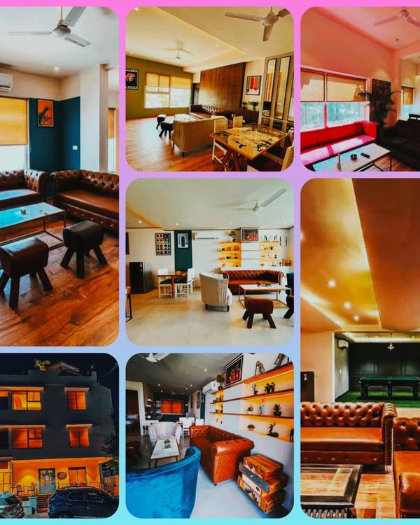 modern interiors airbnb jaipur