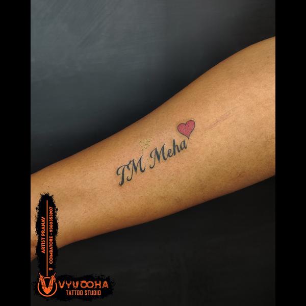 TM Meha Name Tattoo with Heart