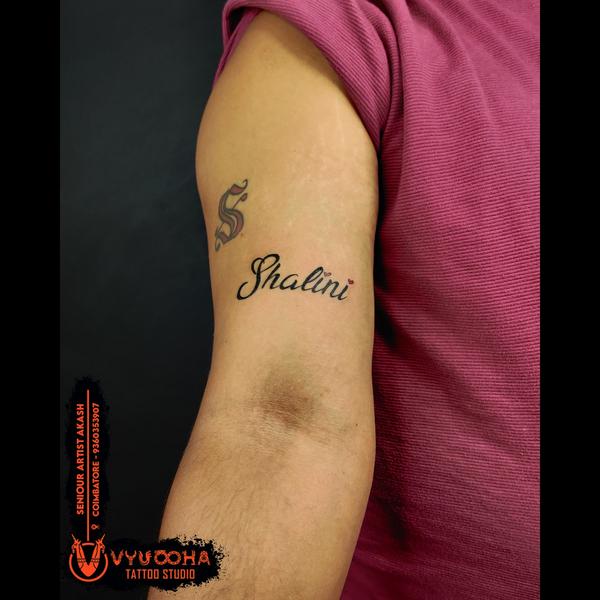 Name Tattoo with Stylish Initi