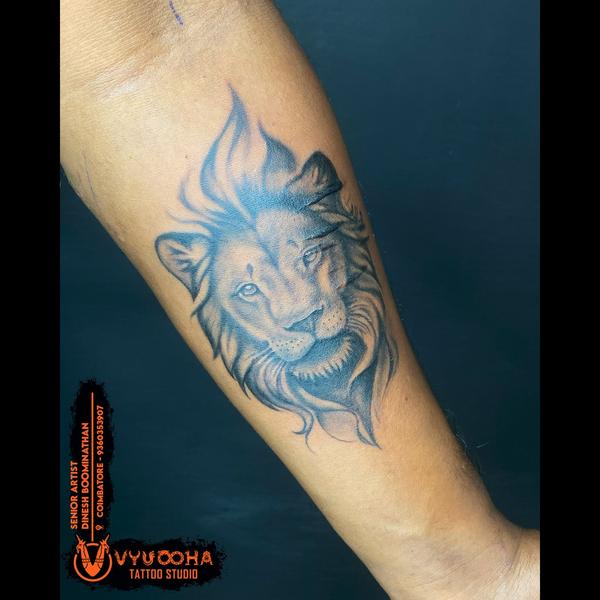 Realistic Lion Tattoo | Bold F