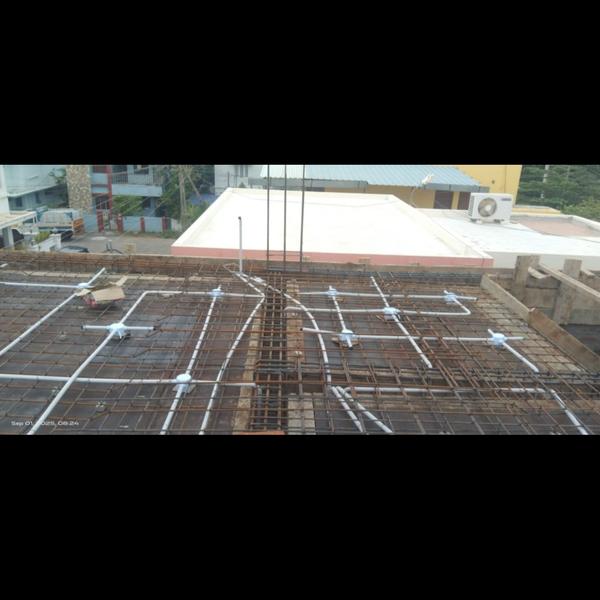 This is a reinforced concrete slab used as a roof 