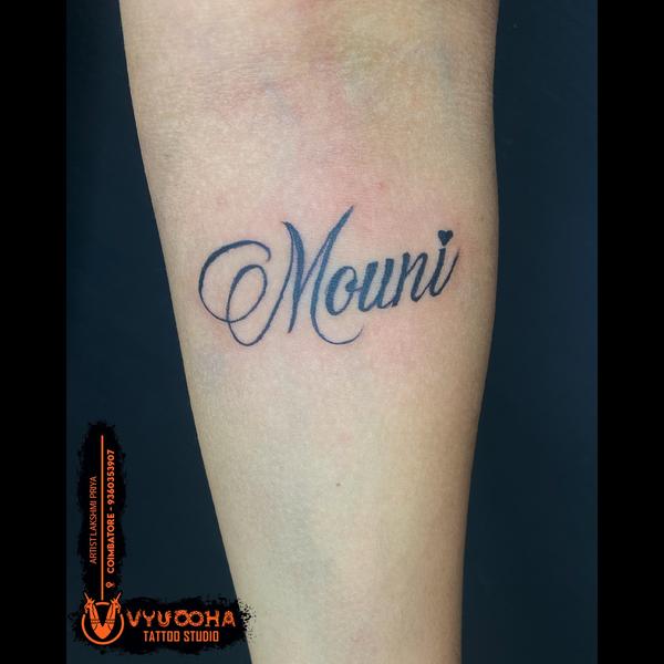 mouni script design tattoo