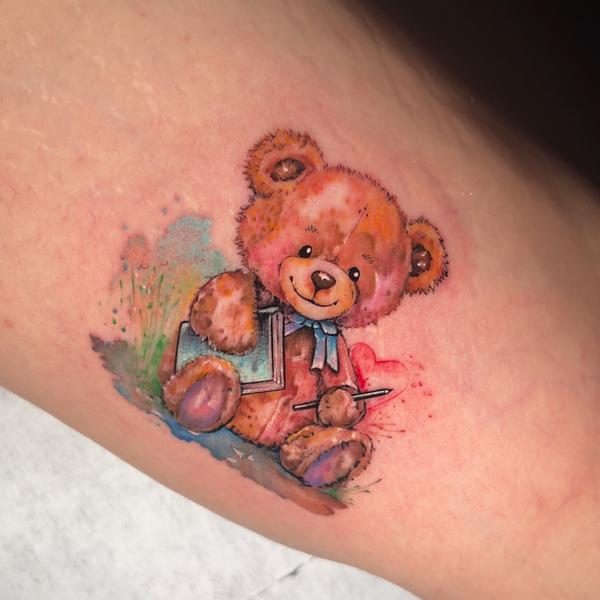 Vansh did this cute teddy tatt