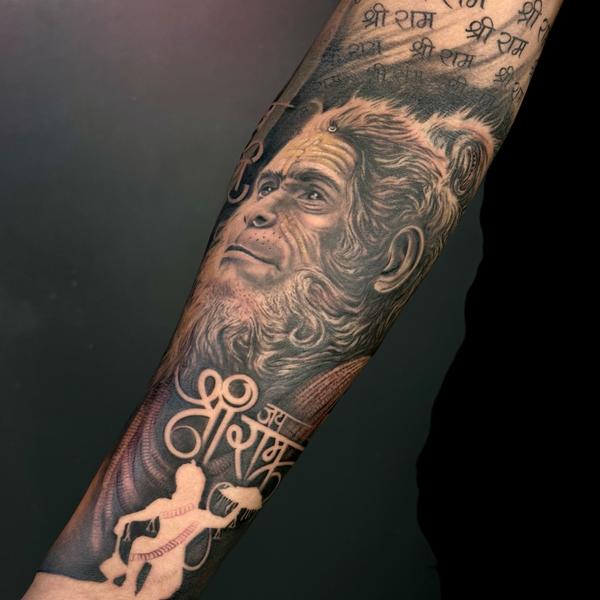 realistic face portrait tattoo