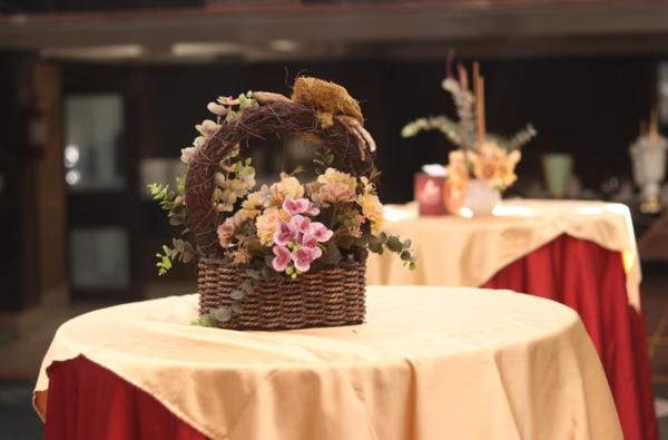 event space with warm lighting