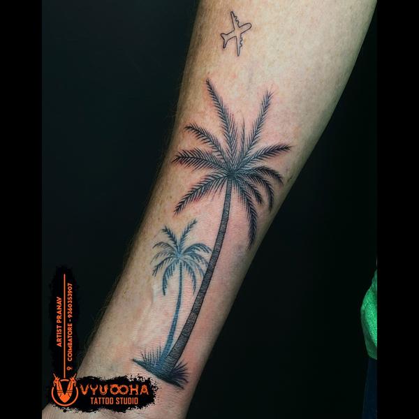 small travel themed wrist tatt