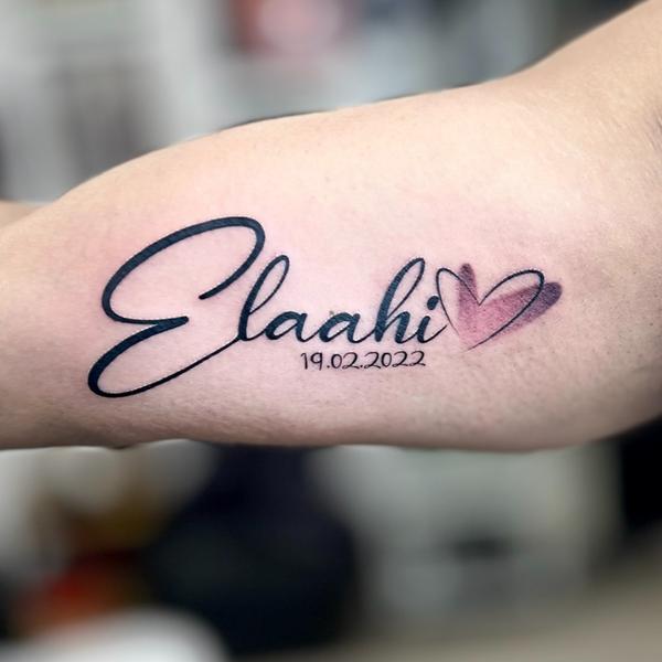 This Crisp Script tattoo is do