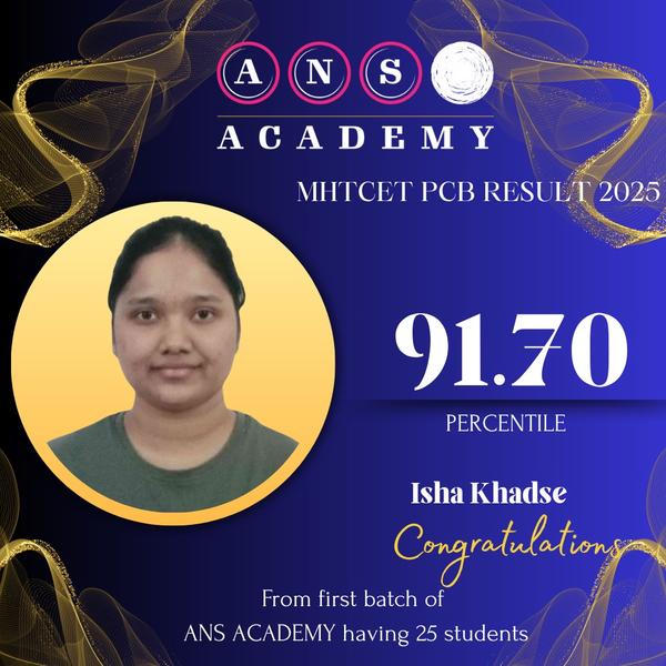 Isha Khadse, MHTCET, PCB,