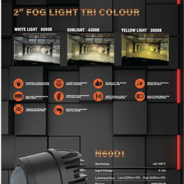 car projector fog lamp with du