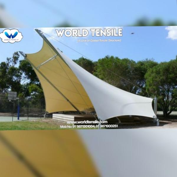 A tensile stage covering struc