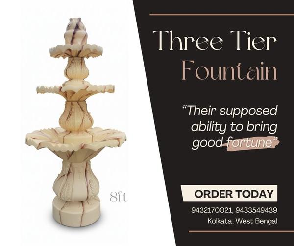 🌊 Fiber Three Tier Fountain – 8 Foot | Elegant Ga