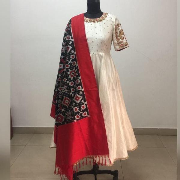 An Ikkat dupatta paired with a