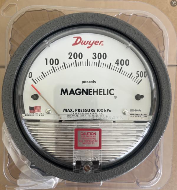 A Magnehelic gauge measur