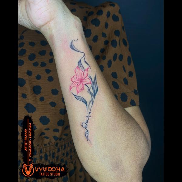 Elegant Flower with Name Scrip