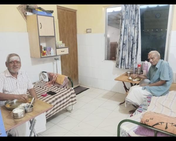 comfortable and healthy senior